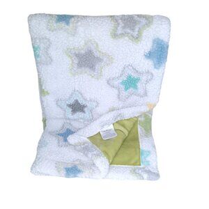 2015 Little Miracles Costco Stars Sherpa Lovey Security Blanket 45" X 31"